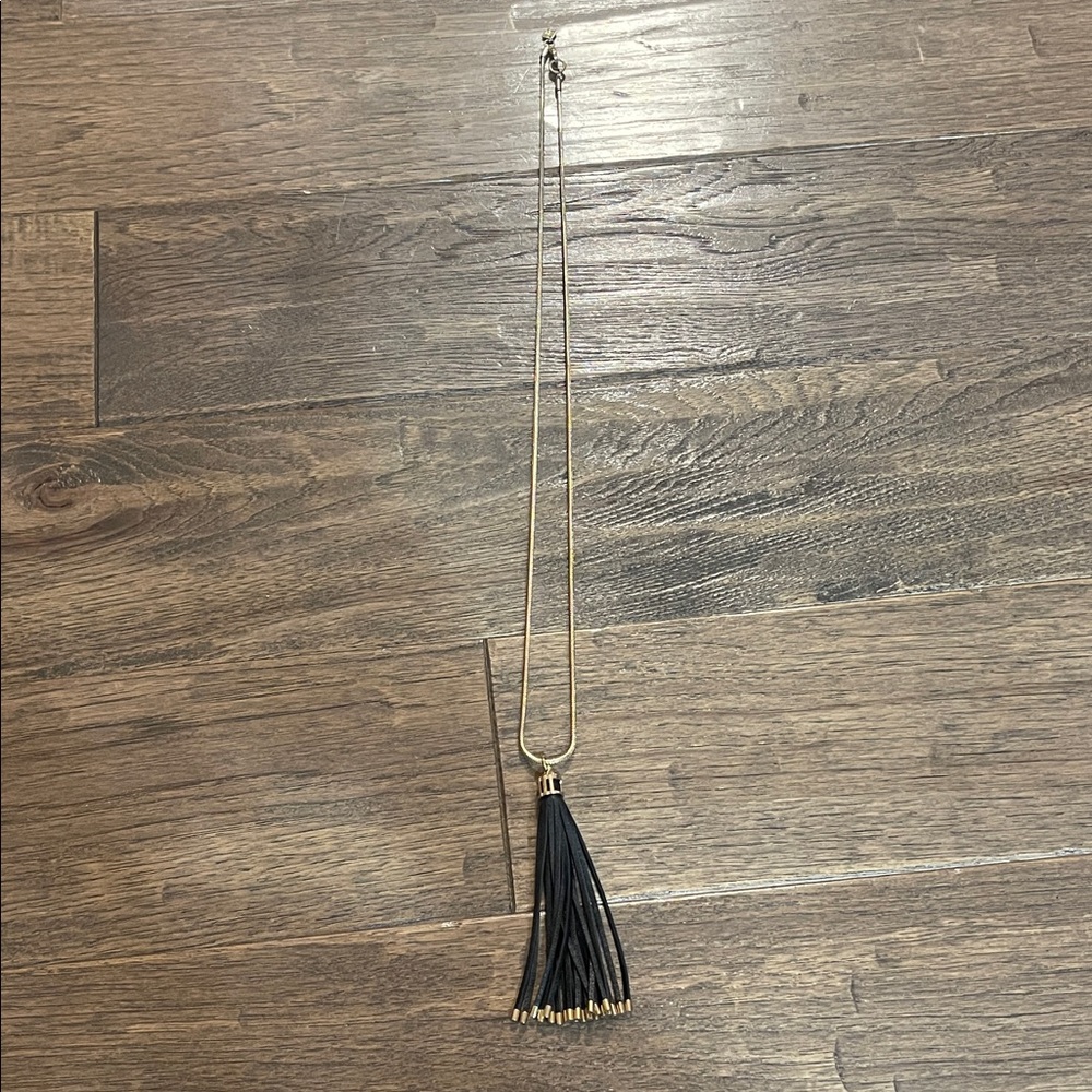 Banana Republic Gold and Black Tassel Necklace